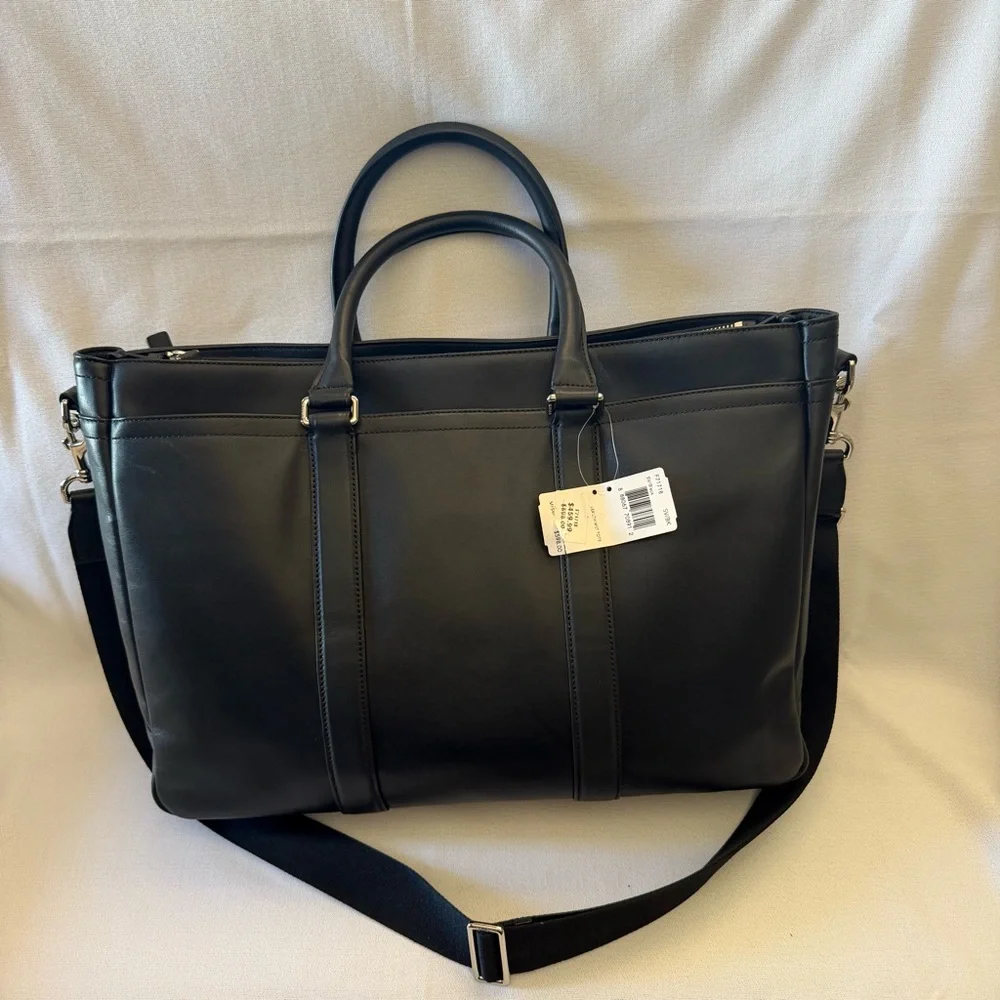 Black Coach Metropolitan Leather Tote f71718 Unisex